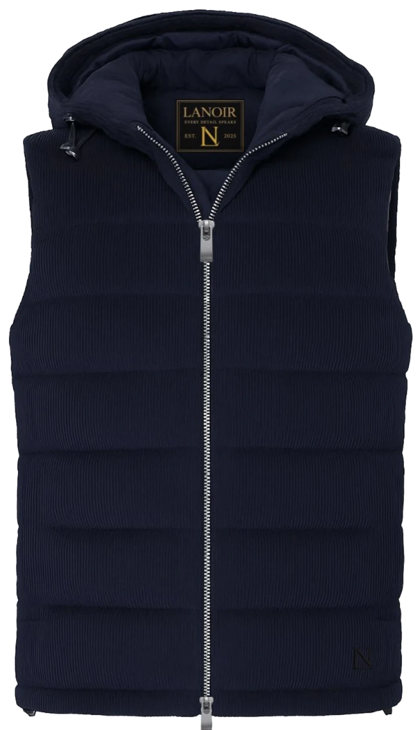 Lanoir kordfløyelsvest, marineblå